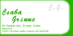 csaba grimme business card